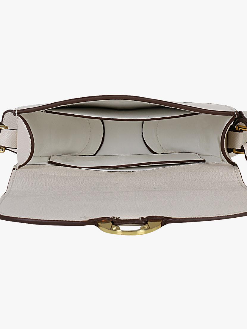 white leatherette (pu) regular sling bag - 16984029 - Zoom Image - 3