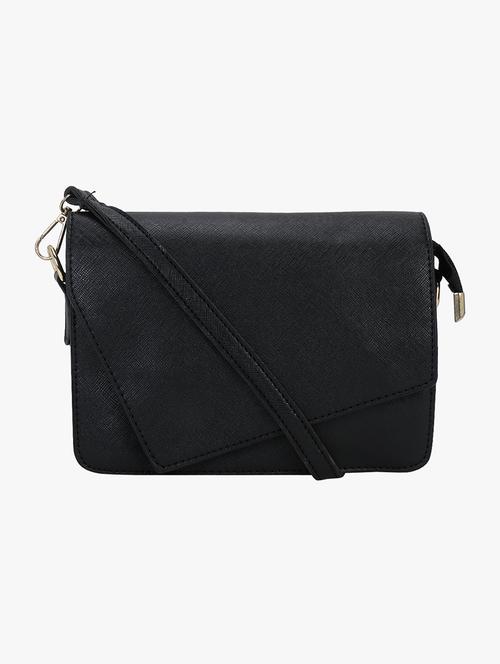 black leatherette (pu) regular sling bag - 16984036 - Standard Image - 1