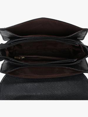 black leatherette (pu) regular sling bag - 16984036 - Standard Image - 3
