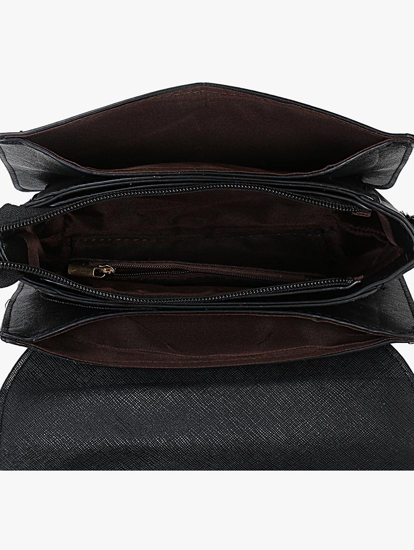 black leatherette (pu) regular sling bag - 16984036 - Zoom Image - 3
