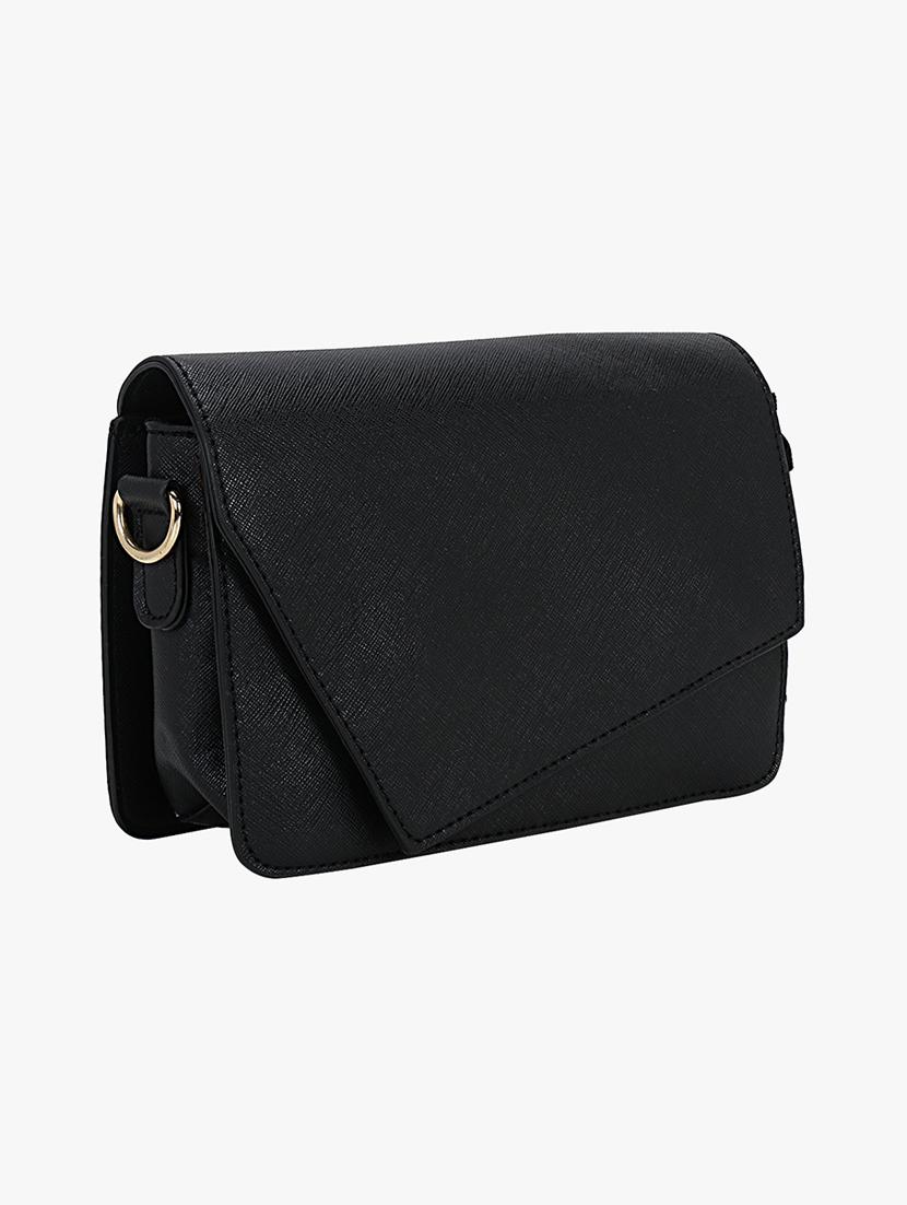 black leatherette (pu) regular sling bag - 16984036 - Zoom Image - 4