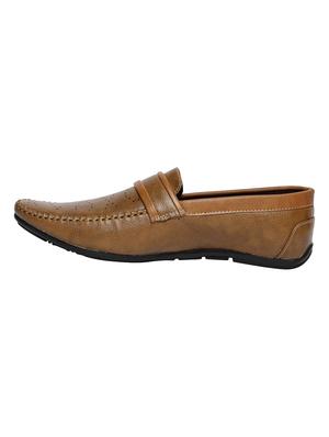 tan leatherette slip on loafers - 16984061 - Standard Image - 2