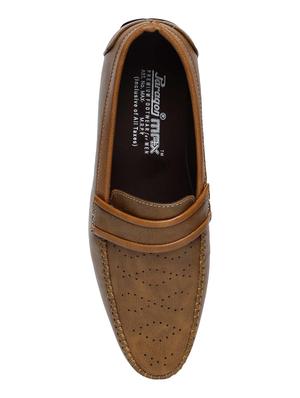 tan leatherette slip on loafers - 16984061 - Standard Image - 4
