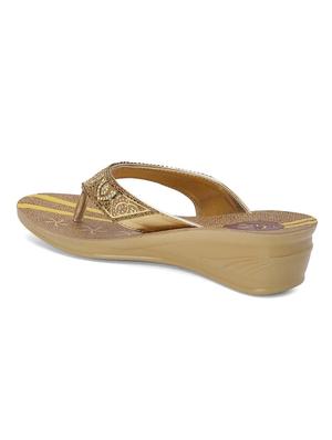 gold slip on sandal - 16984908 - Standard Image - 3