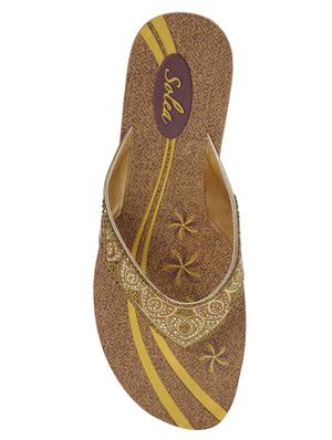 gold slip on sandal - 16984908 - Standard Image - 4