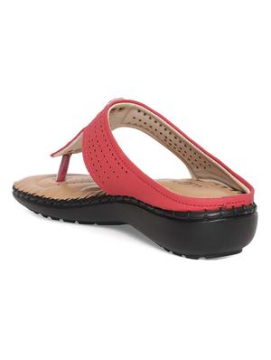 red slip on sandal - 16984983 - Standard Image - 3
