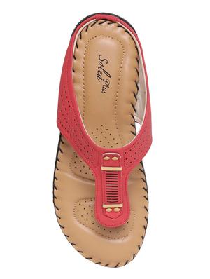 red slip on sandal - 16984983 - Standard Image - 4