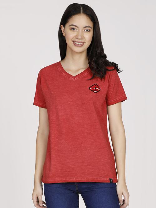 v neck solid tee - 16985290 - Standard Image - 1