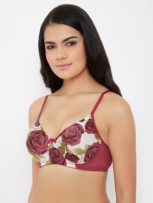 mesh panel floral t-shirt bra - 16985362 - Standard Image - 2