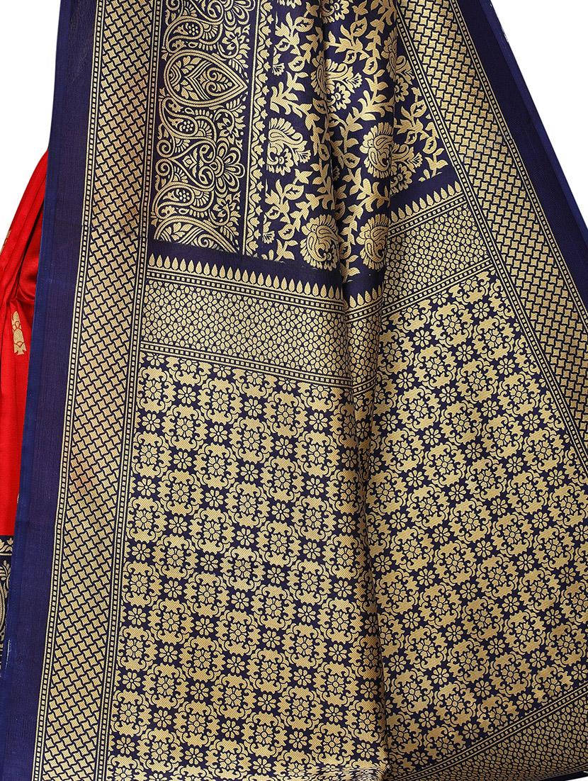 floral half & half mysore silk saree with blouse - 16986268 - Zoom Image - 3