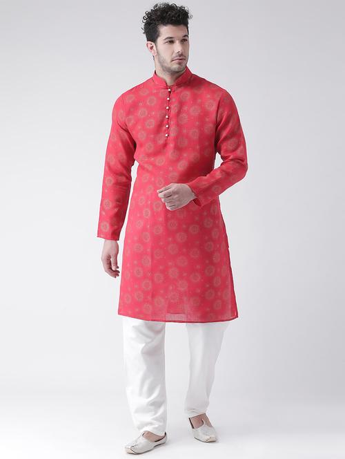 red printed kurta pyjama set - 16986318 - Standard Image - 1
