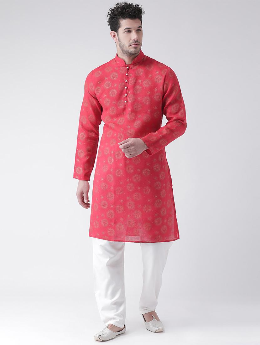 red printed kurta pyjama set - 16986318 - Zoom Image - 1