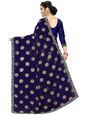 self design woven saree with blouse - 16986619 - Standard Image - 2