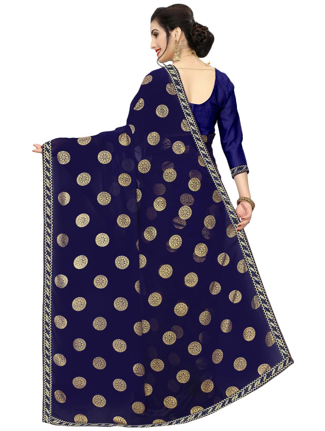 self design woven saree with blouse - 16986619 - Zoom Image - 2