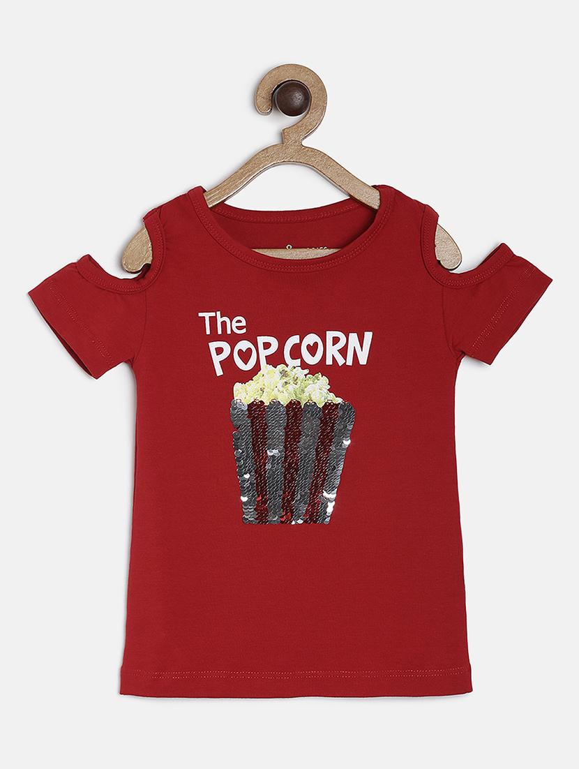 red cotton regular tops & tee - 16986740 - Zoom Image - 1