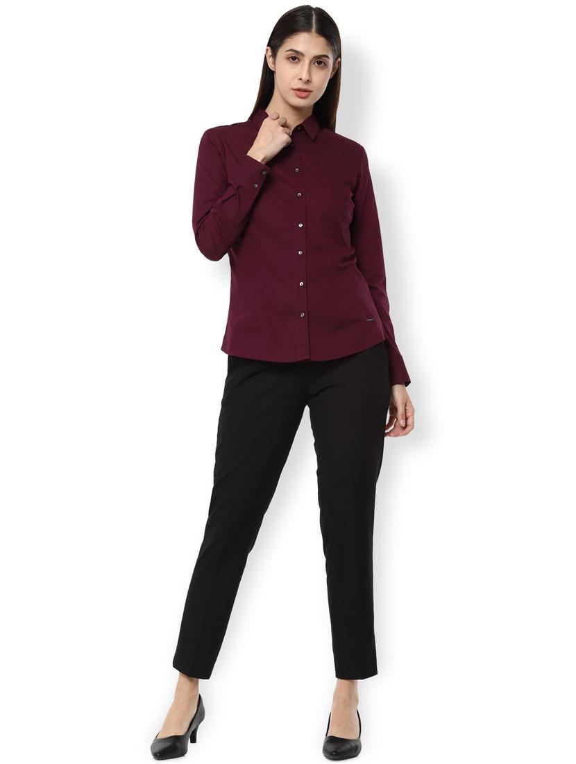 long sleeved solid shirt - 16986782 - Zoom Image - 3