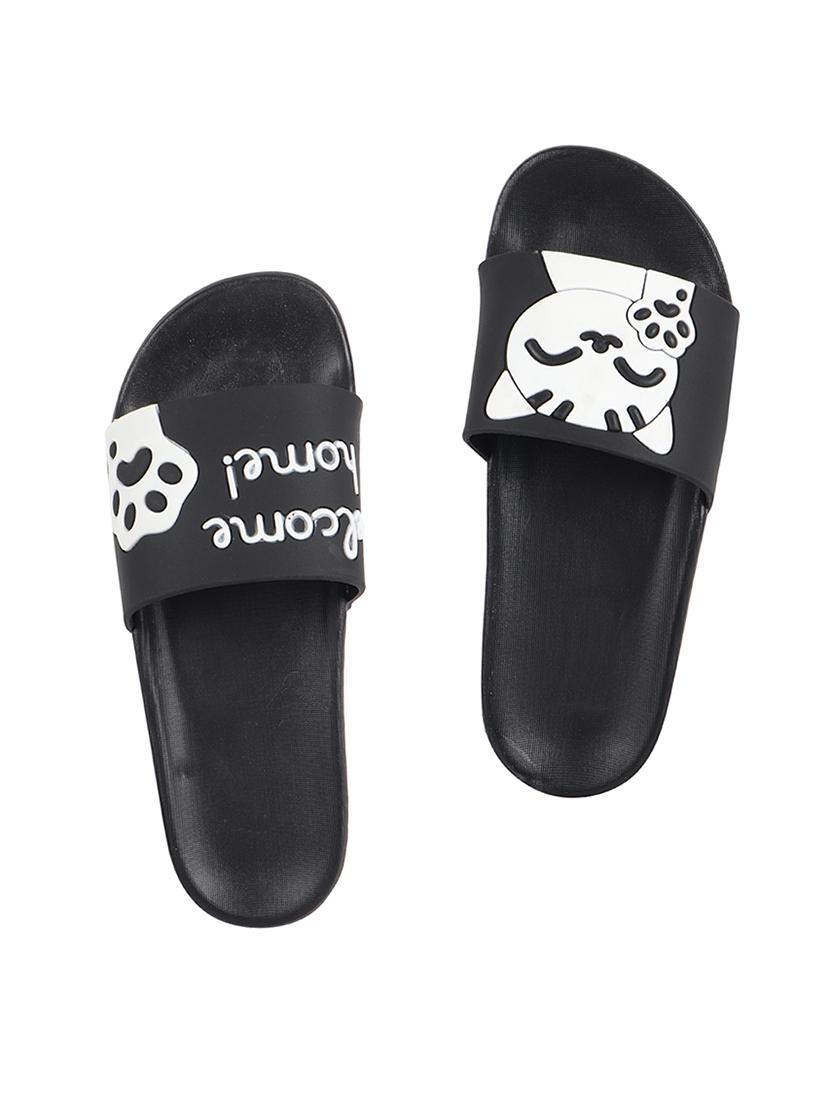 black slip on slides - 16987063 - Zoom Image - 1