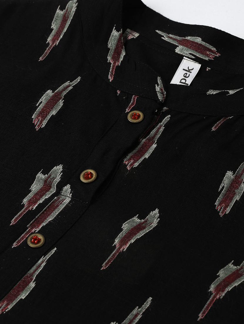 ikat print straight kurta - 16987189 - Zoom Image - 5