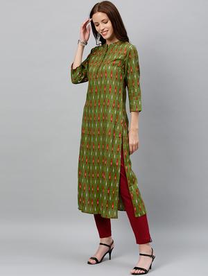 ikat print straight kurta - 16987194 - Standard Image - 3