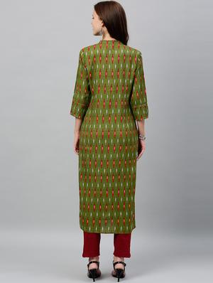 ikat print straight kurta - 16987194 - Standard Image - 4