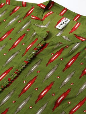 ikat print straight kurta - 16987194 - Standard Image - 5