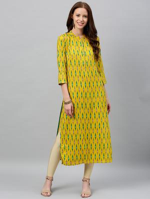 ikat print straight kurta - 16987195 - Standard Image - 2