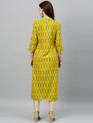 ikat print straight kurta - 16987195 - Standard Image - 4