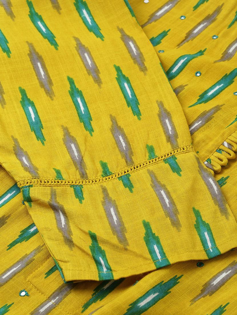 ikat print straight kurta - 16987195 - Zoom Image - 6