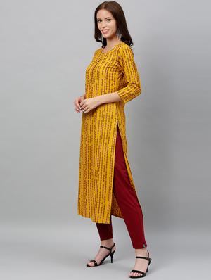printed straight kurta - 16987210 - Standard Image - 3