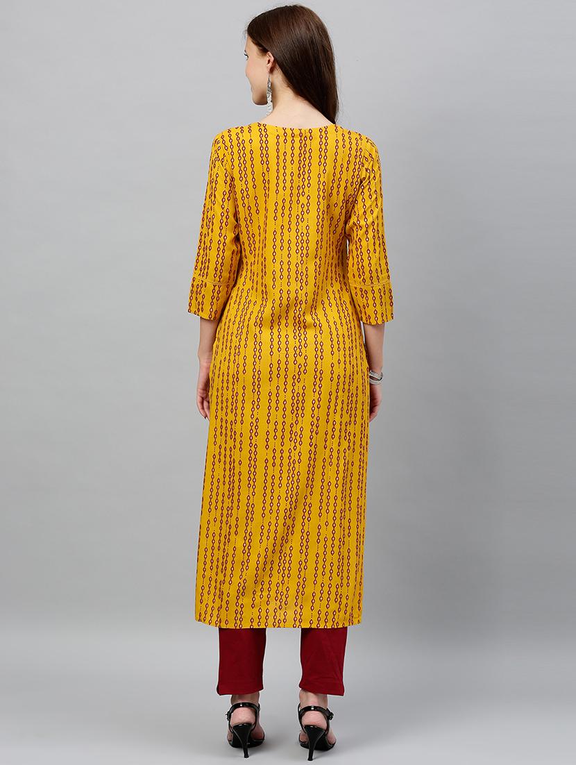 printed straight kurta - 16987210 - Zoom Image - 4