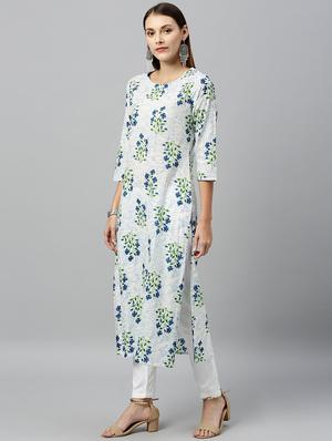 floral straight kurta - 16987213 - Standard Image - 2
