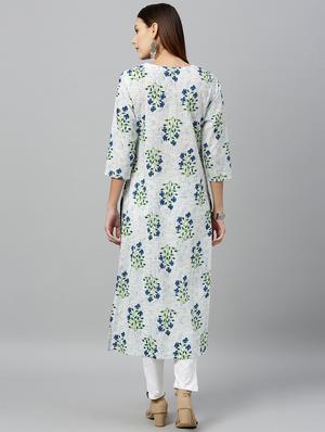 floral straight kurta - 16987213 - Standard Image - 3