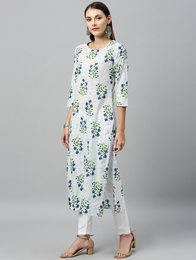 floral straight kurta - 16987213 - Zoom Image - 2