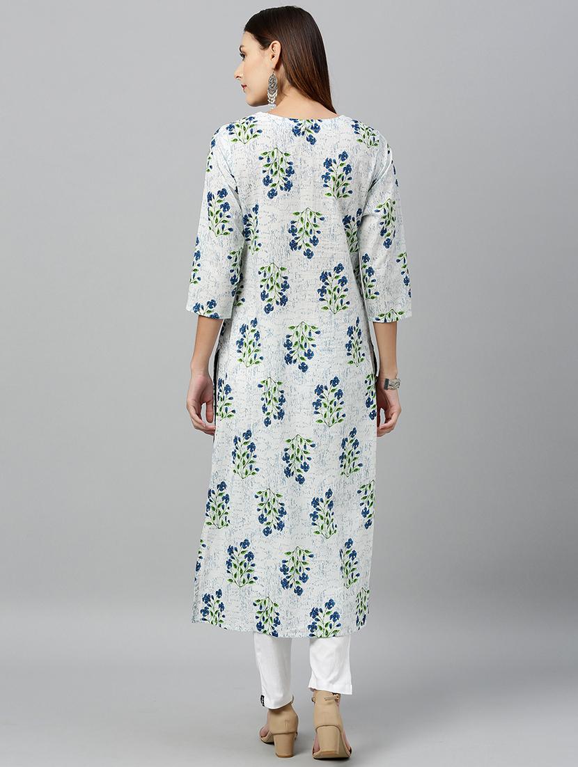 floral straight kurta - 16987213 - Zoom Image - 3
