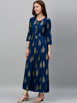 printed anarkali kurta - 16987220 - Standard Image - 3
