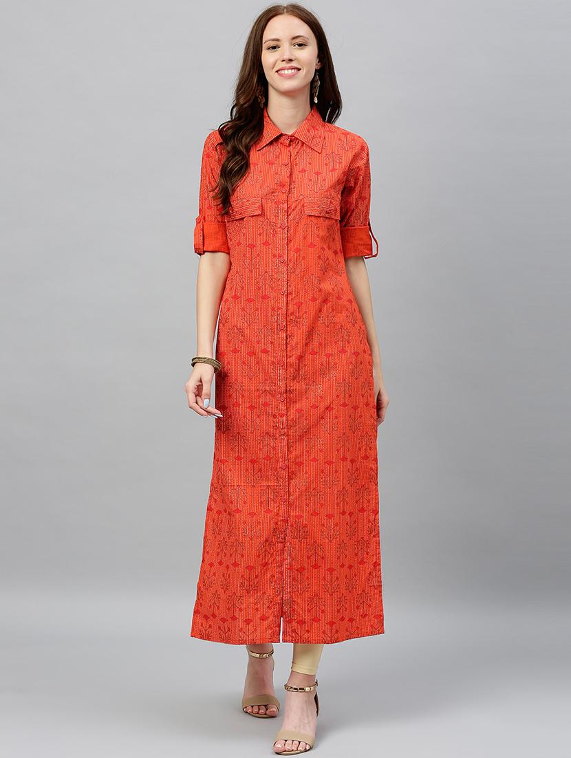 floral print straight kurta - 16987234 - Zoom Image - 1