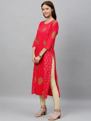 block print straight kurta - 16987246 - Standard Image - 2