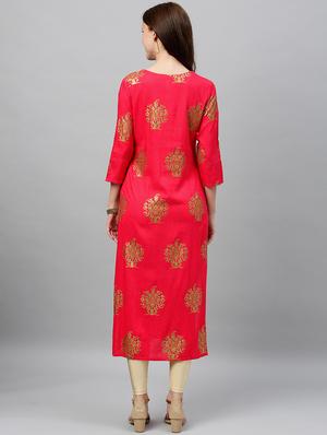 block print straight kurta - 16987246 - Standard Image - 4
