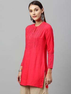 pintucks straight kurti - 16987265 - Standard Image - 2