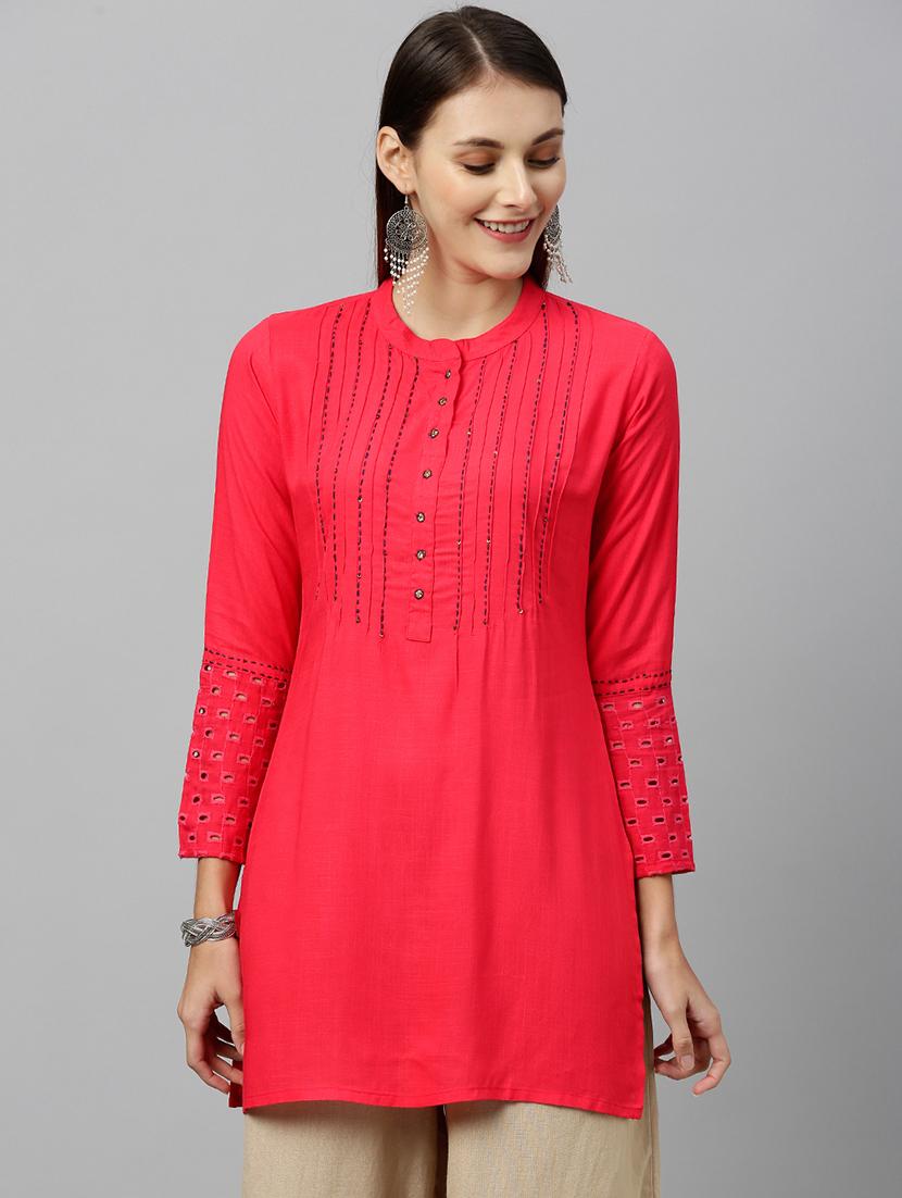 pintucks straight kurti - 16987265 - Zoom Image - 1
