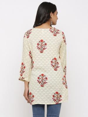 block print straight kurti - 16987268 - Standard Image - 4