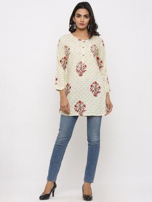 block print straight kurti - 16987268 - Standard Image - 5
