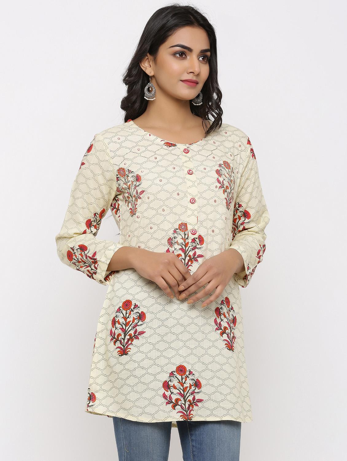 block print straight kurti - 16987268 - Zoom Image - 2