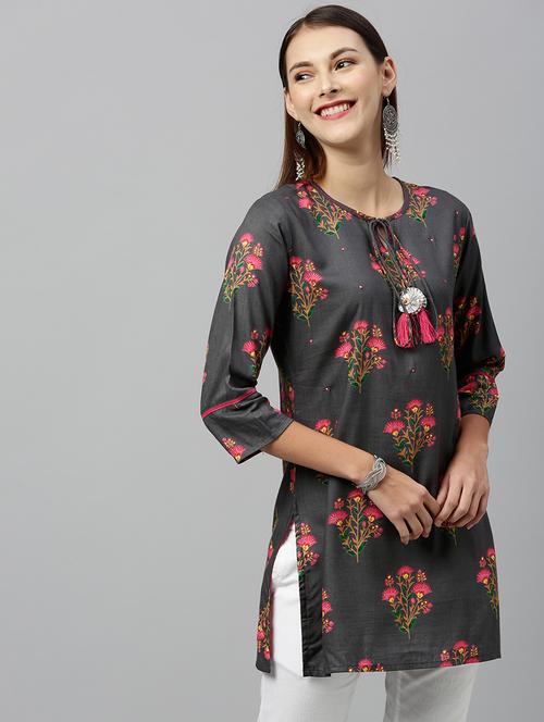 block print straight kurti - 16987269 - Very Small Image - 1