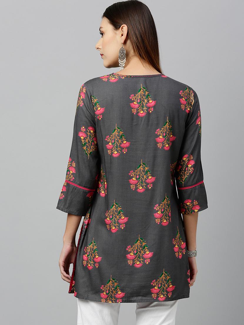 block print straight kurti - 16987269 - Zoom Image - 3