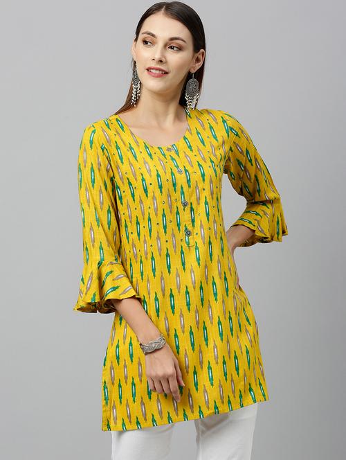 ikat print straight kurti - 16987272 - Standard Image - 1