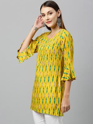 ikat print straight kurti - 16987272 - Standard Image - 2