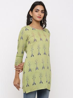 ikat print straight kurti - 16987275 - Standard Image - 2