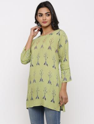 ikat print straight kurti - 16987275 - Standard Image - 3