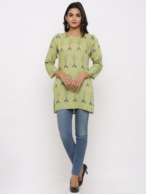 ikat print straight kurti - 16987275 - Standard Image - 5